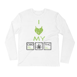 I HEART MY CBD THC - Long Sleeve Fitted Crew - HTBADD