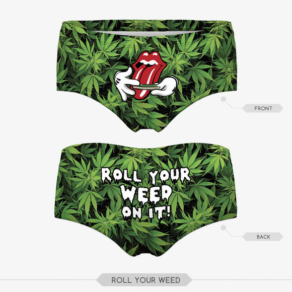 3D Licking Joint On Cannabis Panties