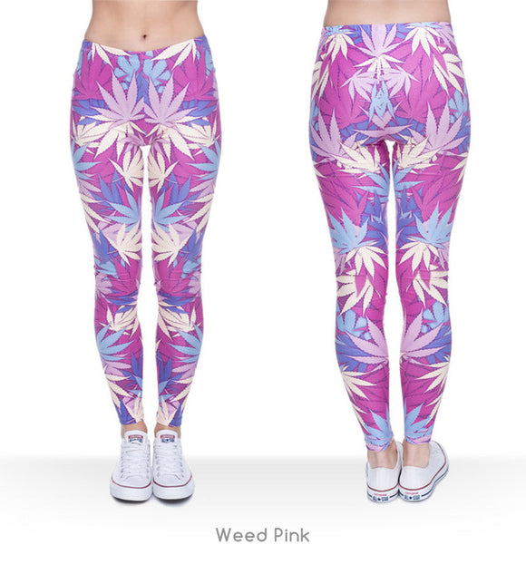 Pink Cannabis Leggings