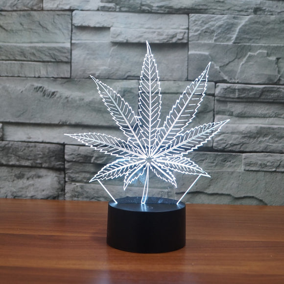 Cannabis Leaf 3D Illusion Lamp