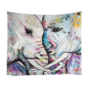 Psychedelic -  Elephants Face2Face Tapestry