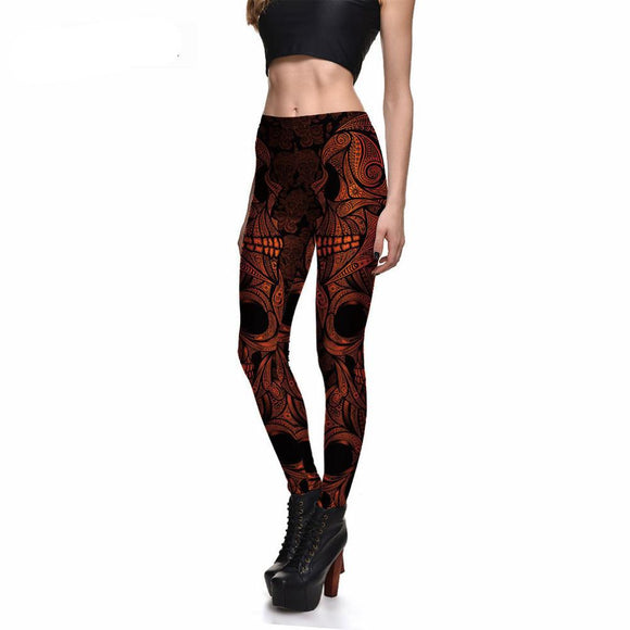 Psychedelic - Copper Skull Leggings