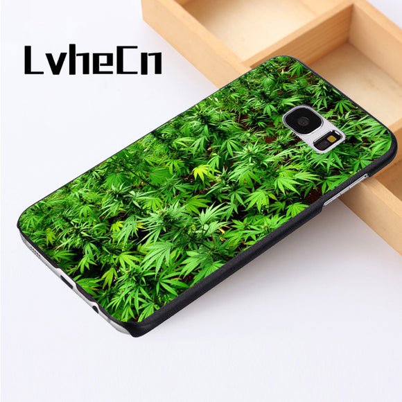 Phone case cover For Samsung Galaxy S3 S4 S5 mini S6 S7 S8 edge plus Note2 3 4 5 7 8 GREEN WEED PLANTS MARIJUANA