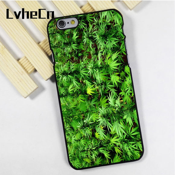 Phone case cover fit for iPhone 4 4s 5 5s 5c SE 6 6s 7 8 plus X ipod touch 4 5 6 GREEN WEED PLANTS MARIJUANA