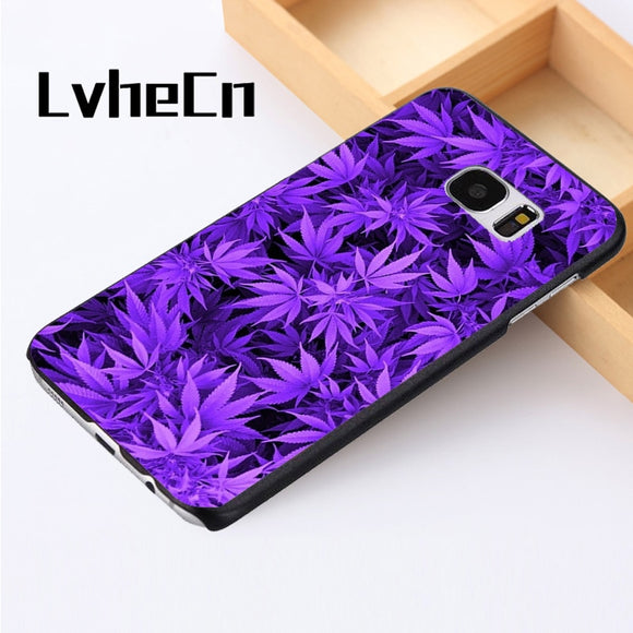 Phone case cover For Samsung Galaxy S3 S4 S5 mini S6 S7 S8 edge plus Note2 3 4 5 7 8 Weed Cannabis Marijuana UV Lights