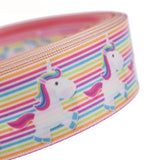 10 Yards Of Cartoon Rainbow Unicorn Ribbon