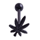 Cannabis Barbell Tongue Rings / Labret Stainless Steel