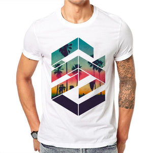 Cool Tees - Geometric Sunset On A Beach T-Shirt