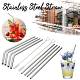 10Pcs Reusable Stainless Steel Drinking Straw