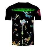 Rick and Morty Short Sleeve O-neck Tee - Portal Fallin Rick