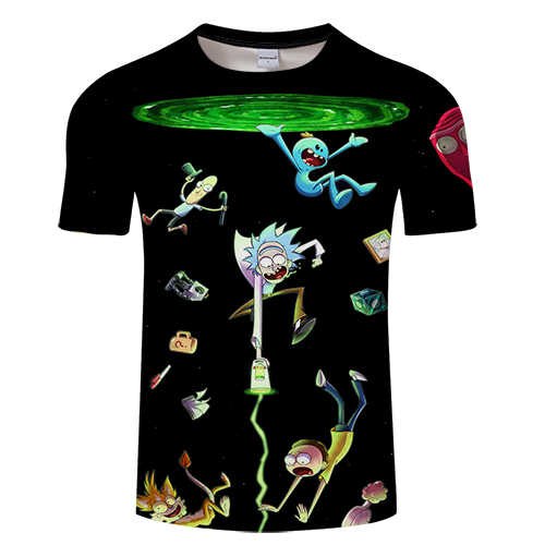 Rick and Morty Short Sleeve O-neck Tee - Portal Fallin Rick