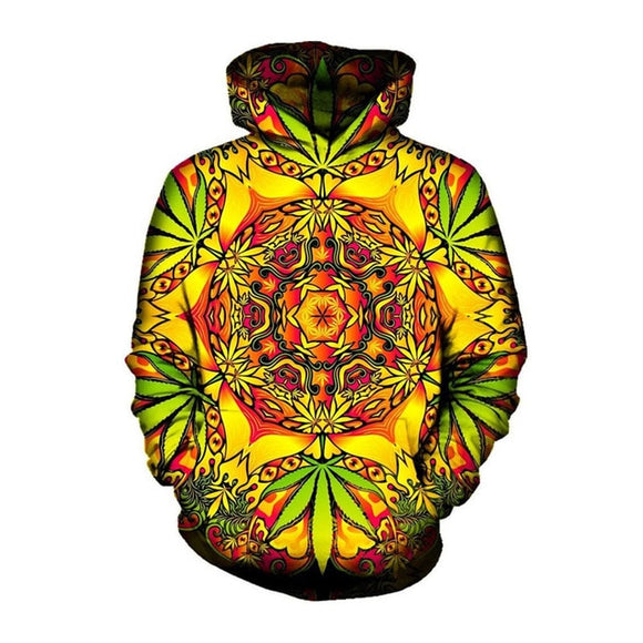 3D Psychedelic Cannabis Hoodie UNISEX