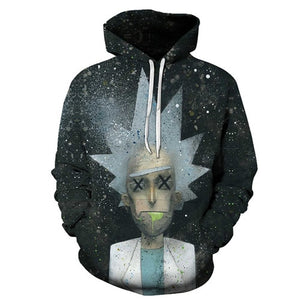 Rick and Morty Hoodie - Dead Rick Spray Paint