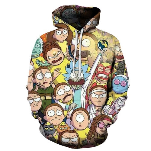 Rick and Morty Hoodie - Morty Crowd