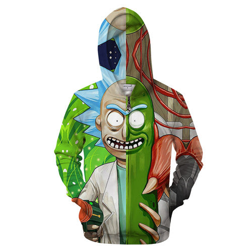 Rick and Morty Hoodie - Two Face Rick