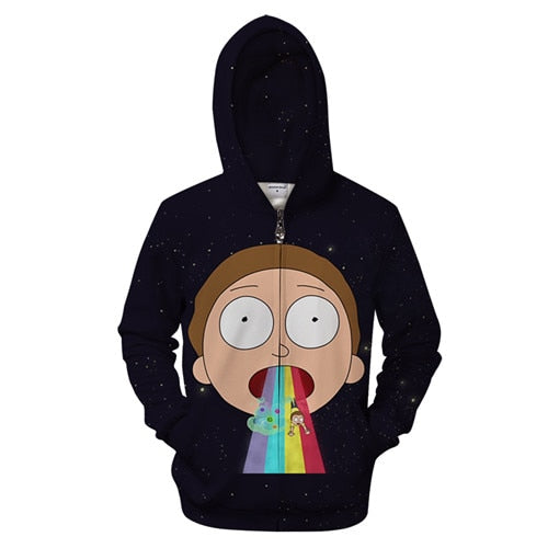 Rick and Morty Hoodie - Morty Puke