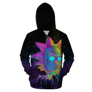 Rick and Morty Hoodie - Rick Multicolor Chalk