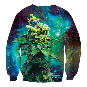 3D Cannabis Galaxy Sweatshirt UNISEX