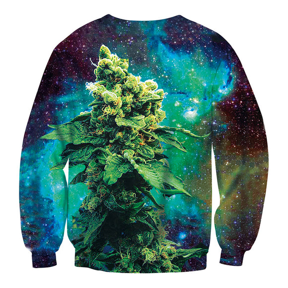 3D Cannabis Galaxy Sweatshirt UNISEX