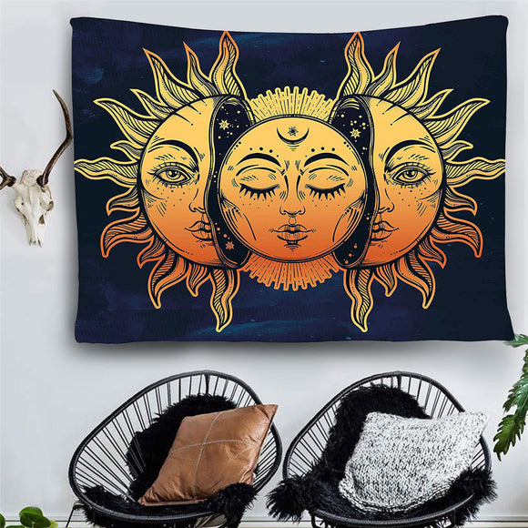 Psychedelic - Moon Sun Galaxy Celestial Energy Tapestry