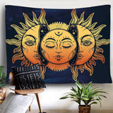 Psychedelic - Moon Sun Galaxy Celestial Energy Tapestry