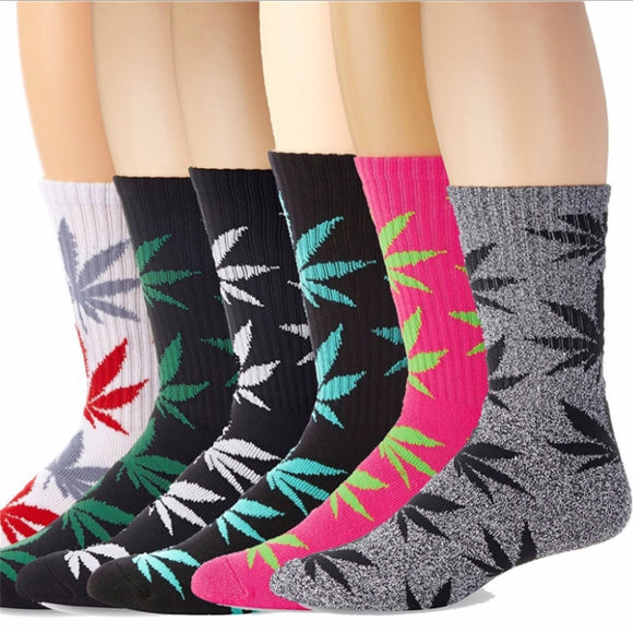 Comfortable High Quality Cotton Socks Cannabis Leaf Casual/Long