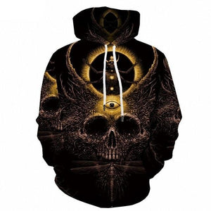 Psychedelic Hoodies - Eclipse Over Skull