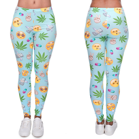 Cannabis Emoji Leggings