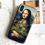 Mona lisa Cannabis Soft Silicone Phone Case Cover Shell For iPhone 5 5s Se 6 6s 7 8 Plus X XR XS MAX