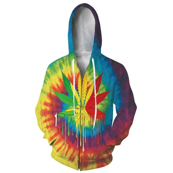 Retro Tie Dye Zipper Hoodie UNISEX