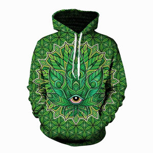 3D Psychedelic Cannabis Hoodie UNISEX