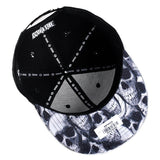 Embroidered Weed Leaf Snapback Hat Black