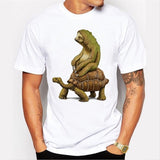 Cool Tees - "I'm This High Right Now" Sloth On A Tortoise T-shirt