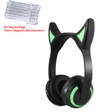 Cat/Devil/Deer Ear Headset Bluetooth Headphone with 7 Color Flashing Glowing Cat Ear Wireless Headphone for Kids Cosplay